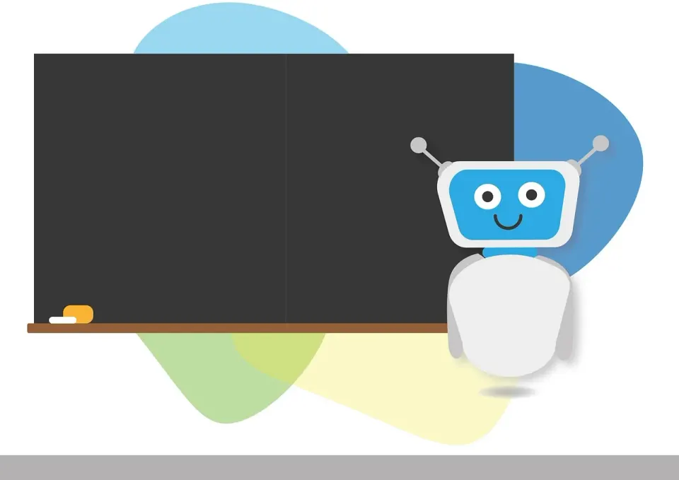 A friendly robot representing an AI assistant, the kind of tool Copilot adds to office apps