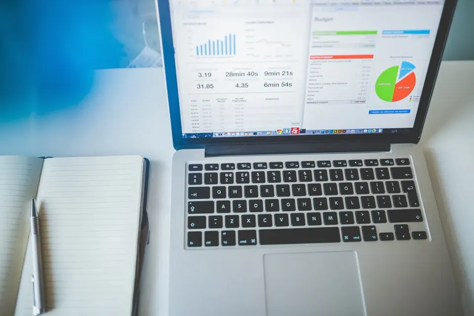 laptop, notebook, business, charts