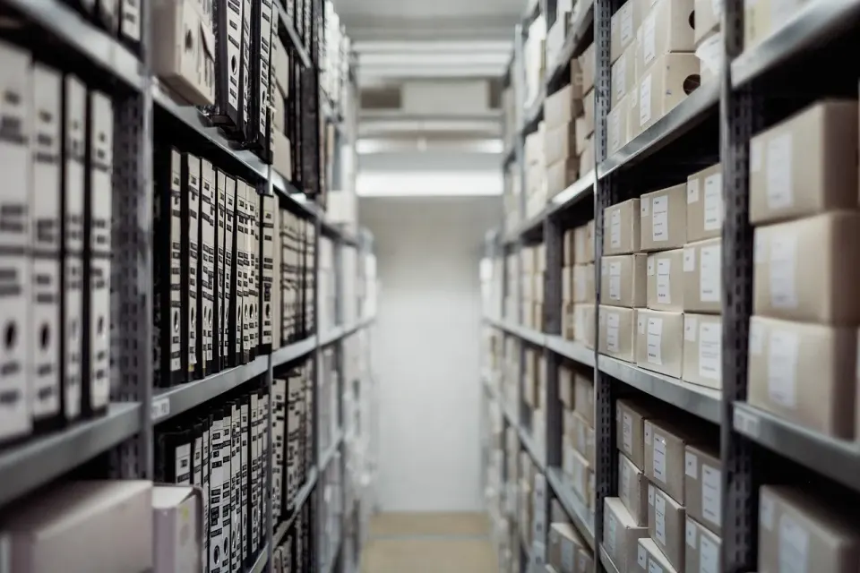 archive, boxes, shelf, folders