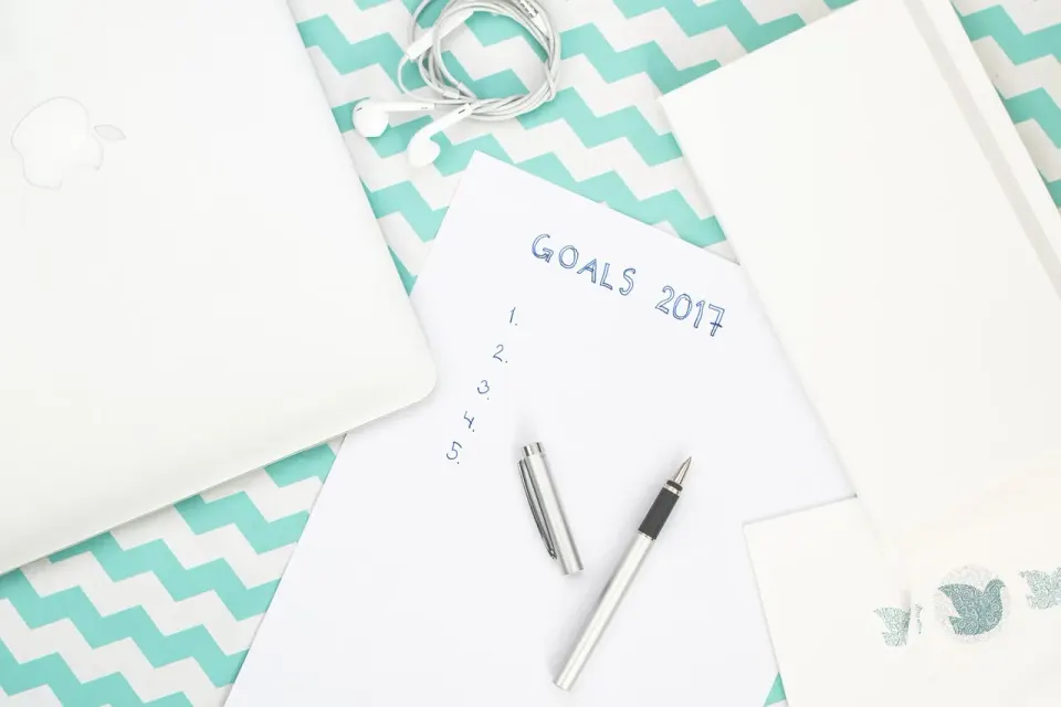 checklist, goals, box, notebook