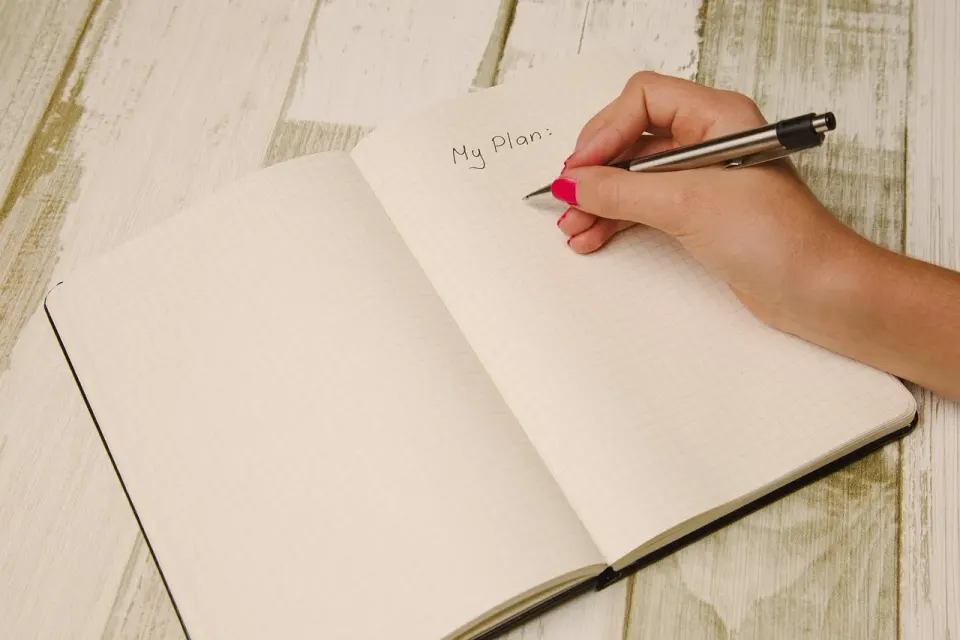 checklist, goals, box, notebook