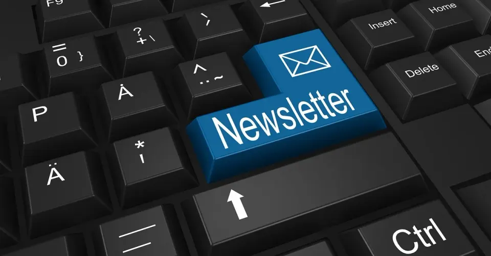 newsletter, keyboard, send, message